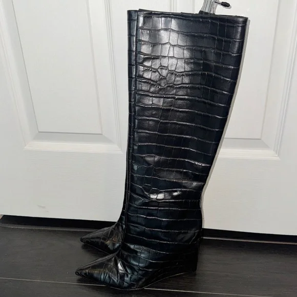 Schutz Asya Wedge Knee High Boots - Picture 6 of 8